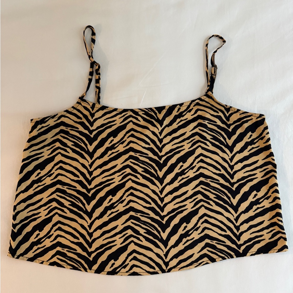 Forever 21 Black and Tan Zebra Print Camisole